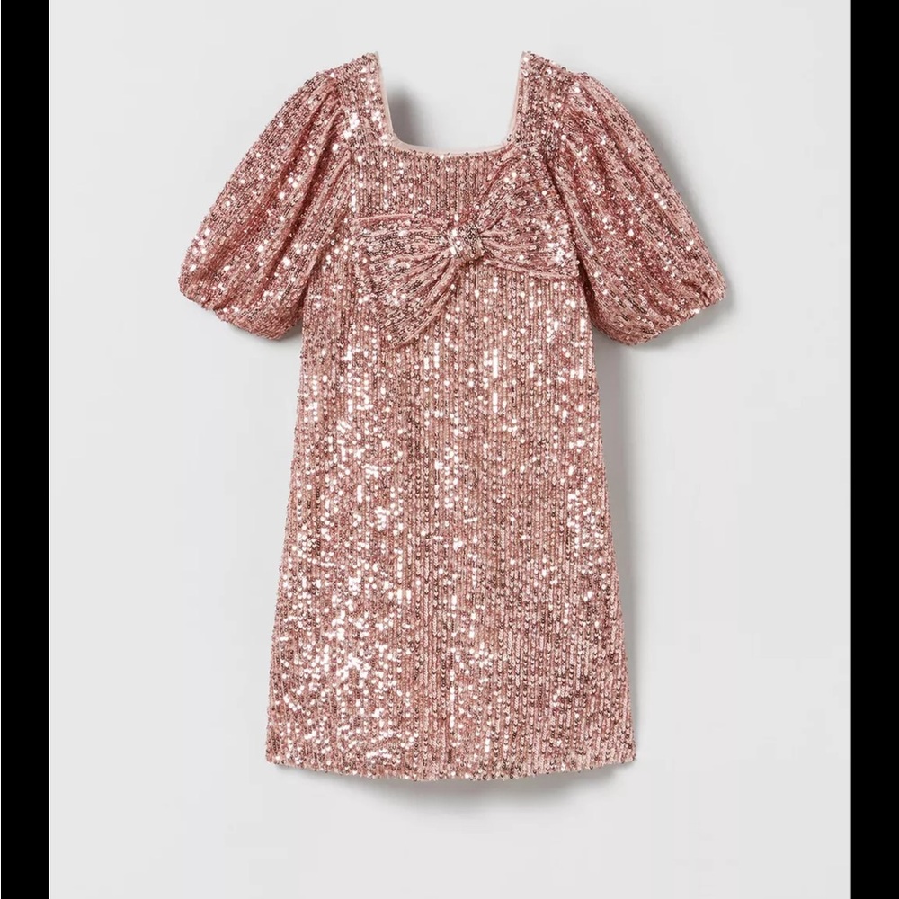 Zara Girls' Sequin Bow Dress